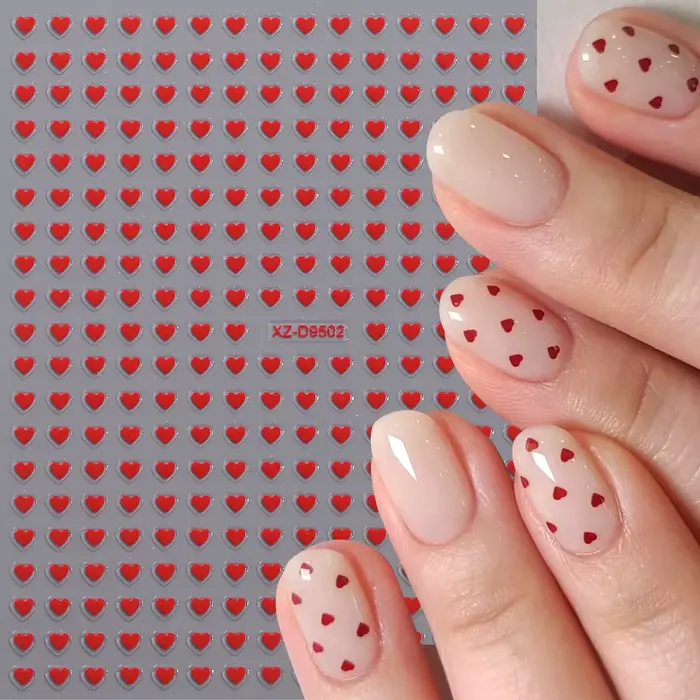 Autocollants pour ongles en forme de cœur