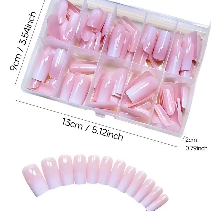 120 faux ongles de ballet ombrés roses de longueur moyenne