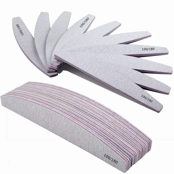 Limes à ongles zèbre grain 100 180, 10 pièces, pour Gel d'extension d'ongle et acrylique, planches é