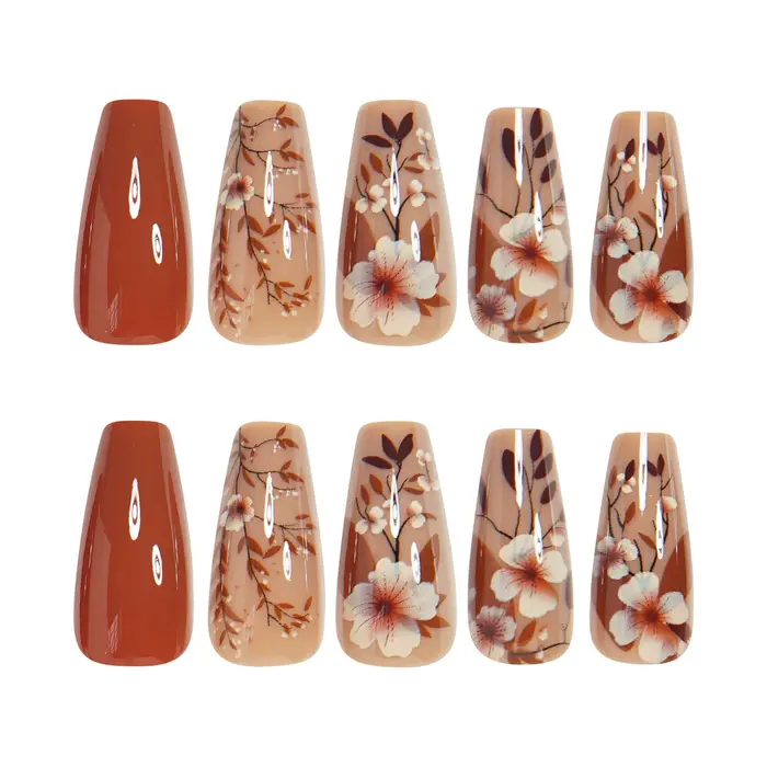 Faux ongles mi-longs pour femmes et filles
