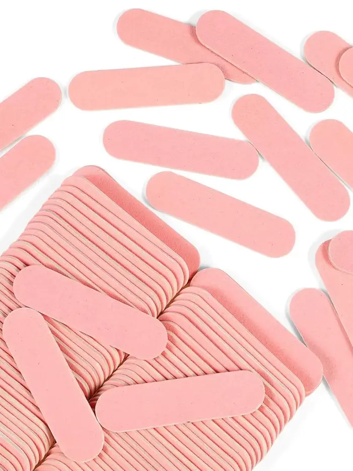 15 à 500 mini-limes à ongles roses double face en émeri pour manucure, pédicure, nail art, polissage