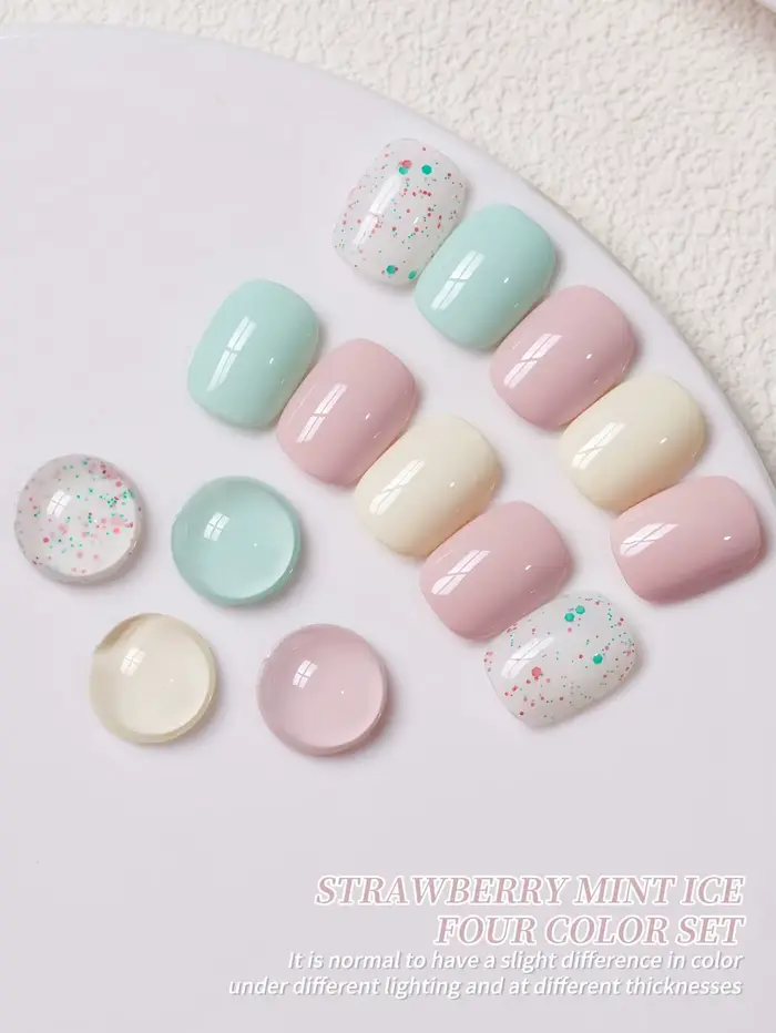 4 couleurs 15ml nouveau populaire menthe vert rose vernis à ongles Semi Permanent Nail Art trempage UV LED Salon de