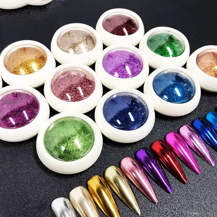 1 pot métallique miroir Chrome poudre à ongles holographique Laser argenté doré