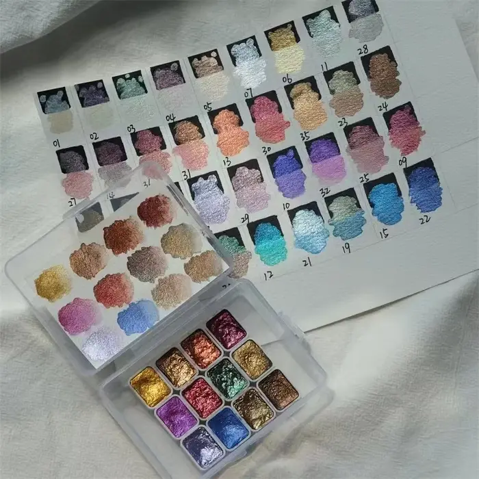 Ongles solide Pigment Nail Art décor aquarelle manucure peinture métallique dessiner Chrome paillettes poudre fleurs