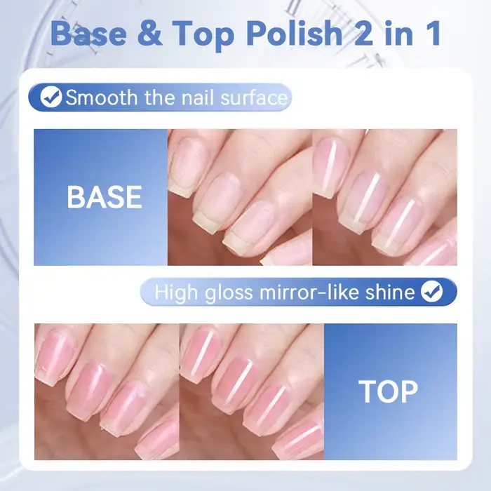 LILYCUTE 7ml vernis à ongles à base d'eau 2 en 1 clair brillant soin