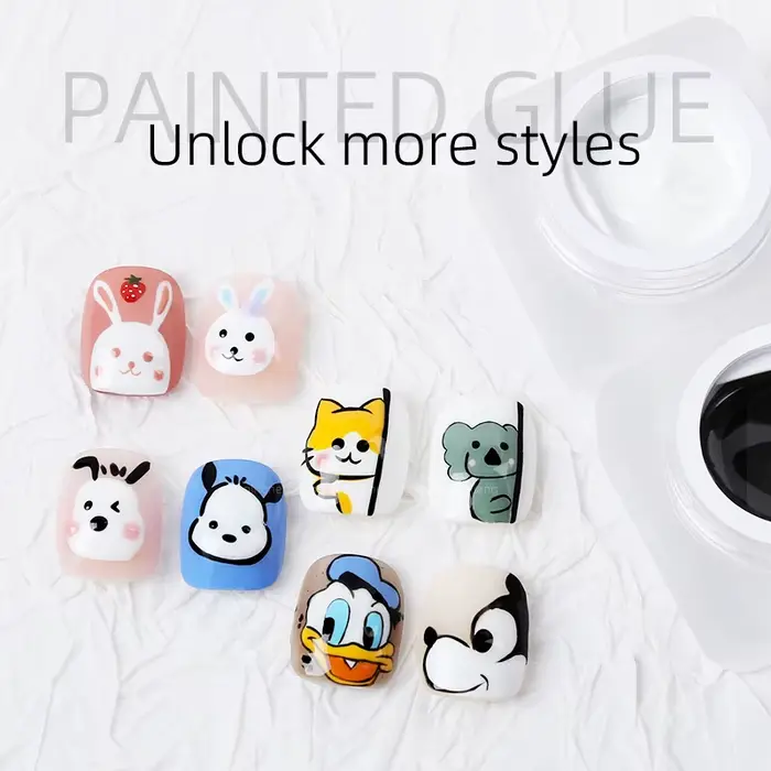 5ml Nail Art peinture UV Gel vernis noir blanc couleurs 3D fleur dessin tremper LED peinture Liner C