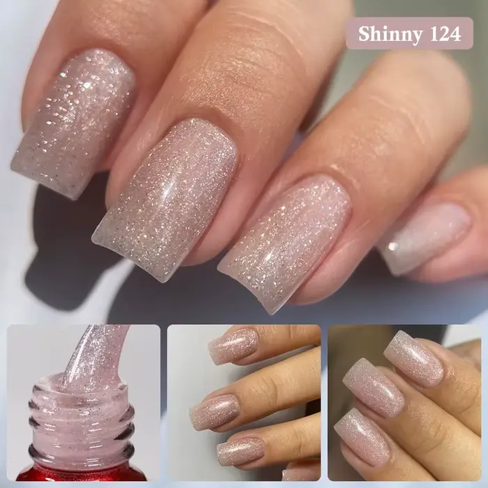 MSHARE – vernis Gel à Base en caoutchouc scintillant pour ongles