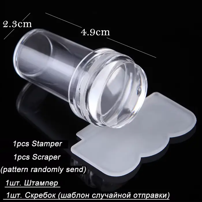 Kit d'estampage pour Nail Art en Silicone Transparent, Design français pour plaque de manucure, scea