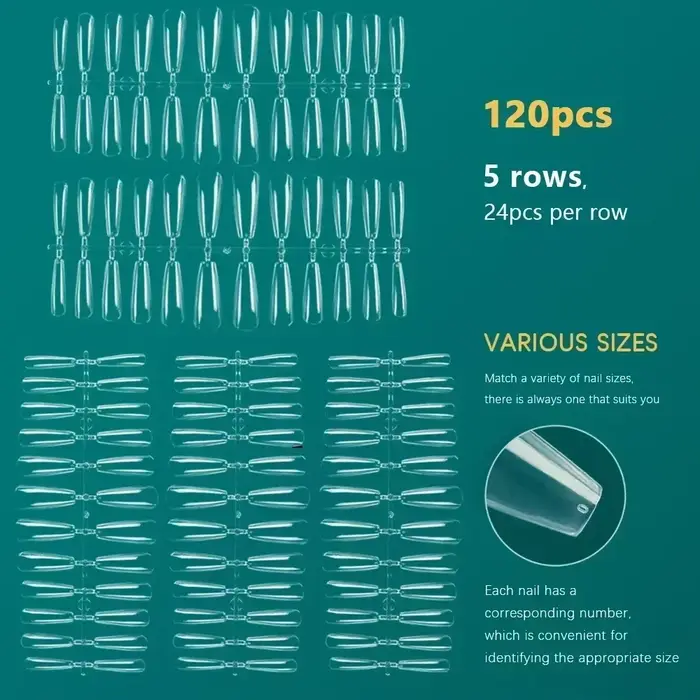 NAILPOP-Faux Ongles pour Système d'Extension, Couverture Complète, Pression sur N64.Coffin, Gel Doux