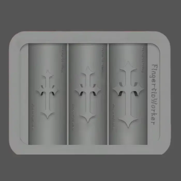 Moule en silicone 3D pour nail art style gothique sombre avec lettrage croisé, pour décorations d'on