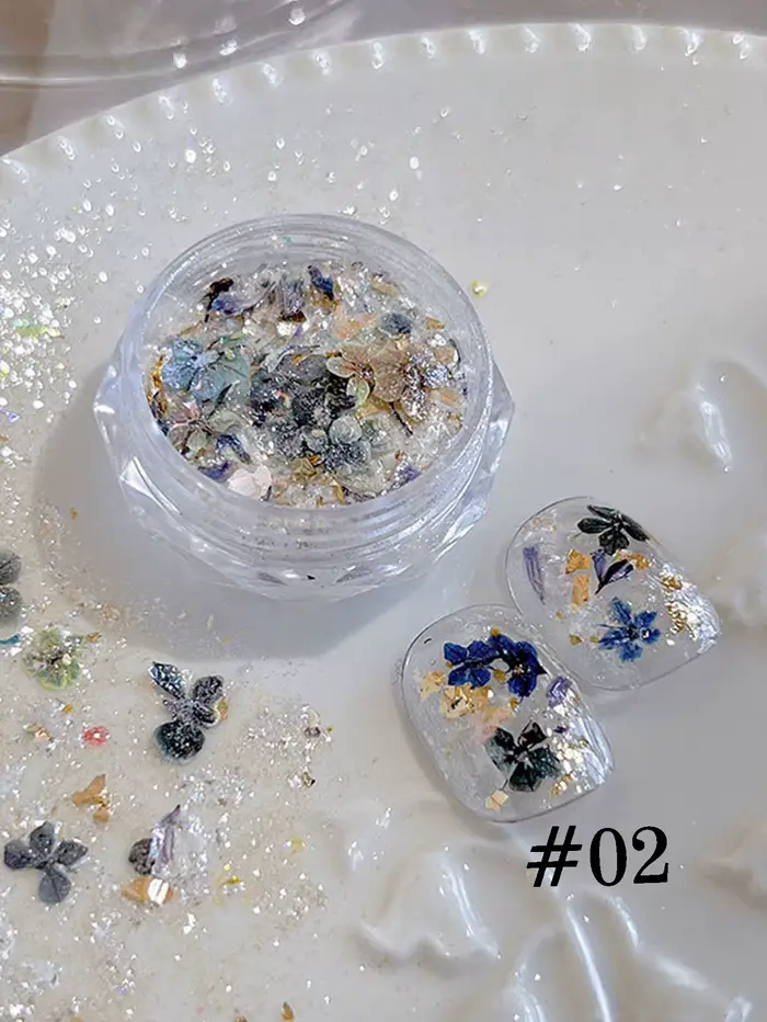 1/6 pièce de poudre à ongles Opal Flower