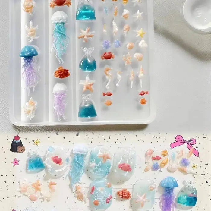 Moule de manucure en silicone transparent