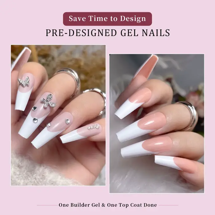 Faux ongles de ballet français colorés à 24 grilles