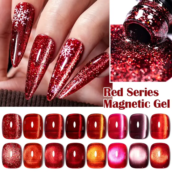 Vernis à ongles Gel magnétique chat série rouge 7ml