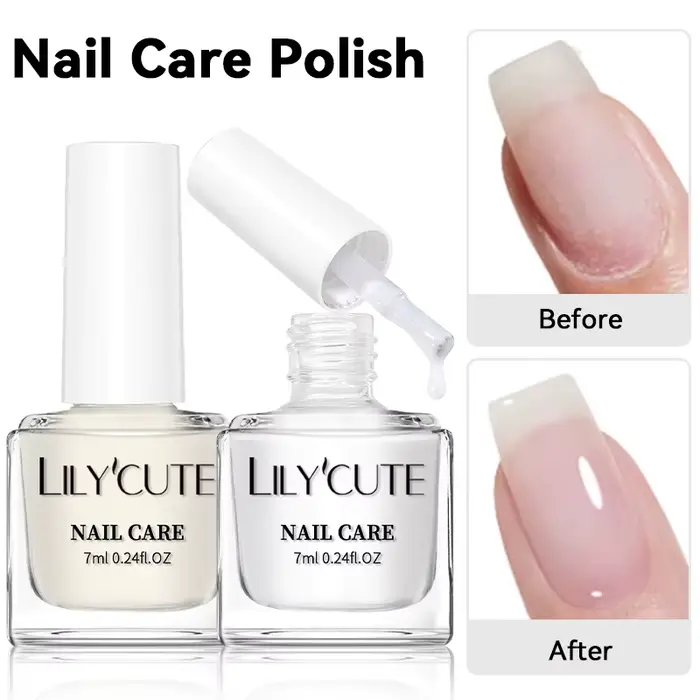 LILYCUTE 7ML vernis à ongles blanc laiteux rose effet de renforcement soin longue durée vernis à séc