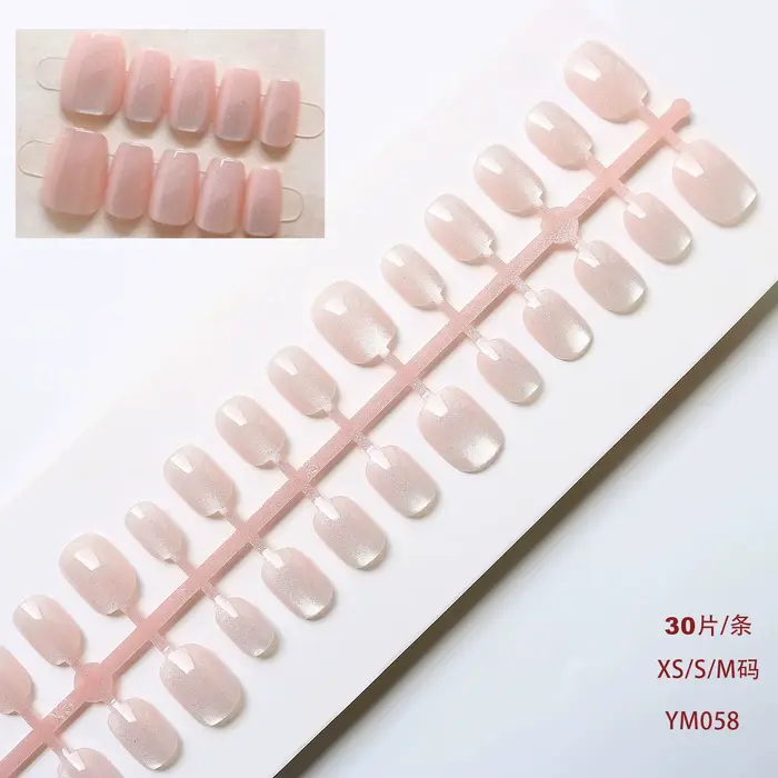 30 pointes presse sur ongles faux ongles Art oeil de chat fait à la main acrylique français ongles a