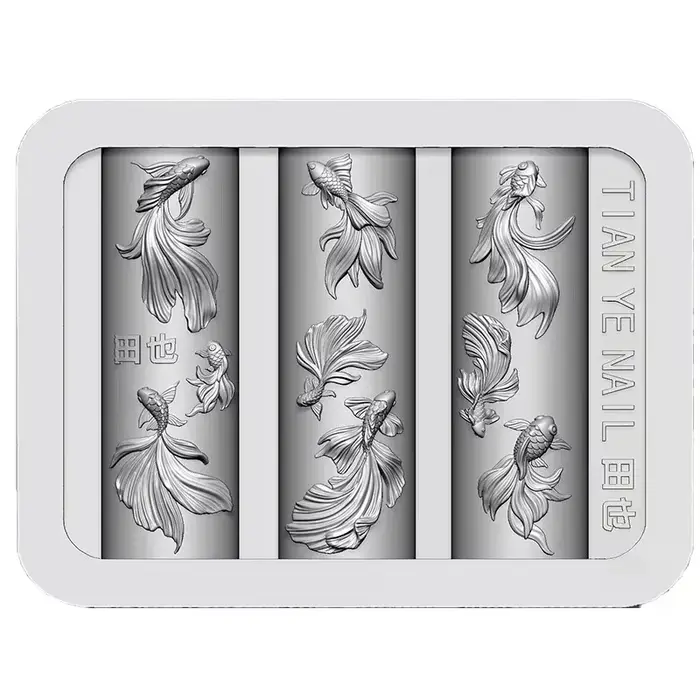 Lotus sculpté tridimensionnel 3D avec ongles de poisson