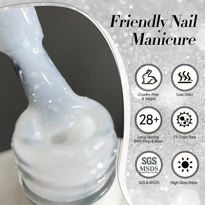 BORN PRETTY 10ml neige paillettes gelée Gel Vernis noël