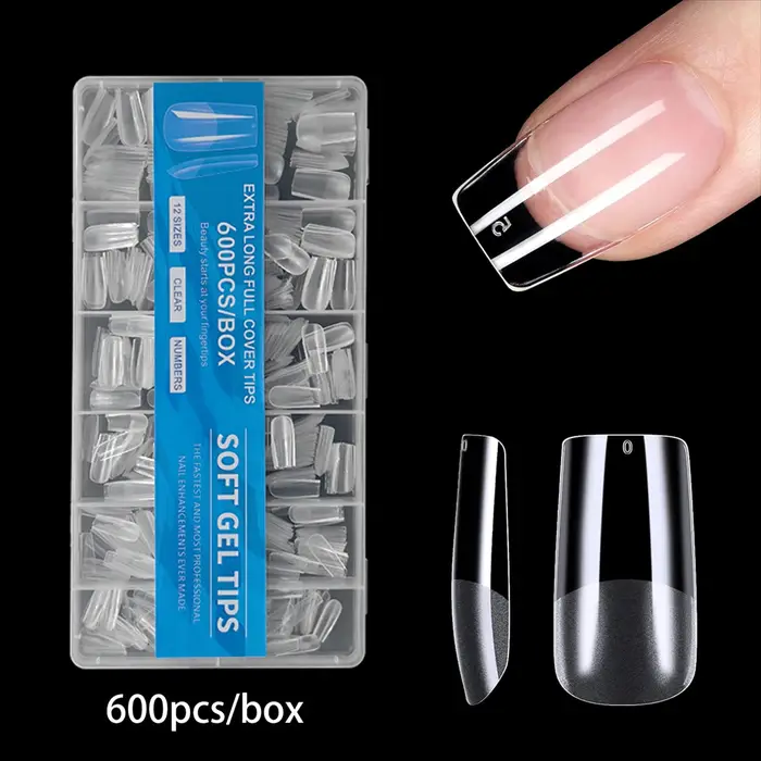 Faux ongles carrés moyens