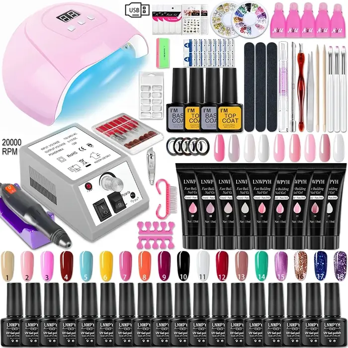 Kit de Gel pour ongles avec sèche-lumière LED