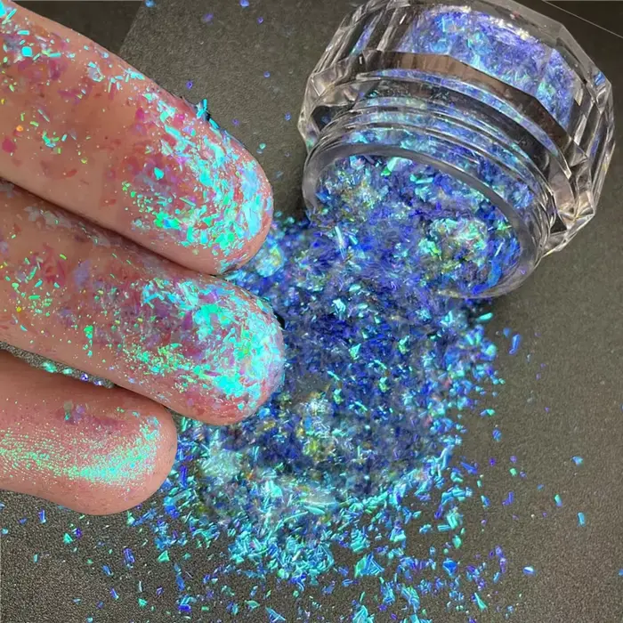 0.1g/pot Aurora caméléon Nail Art opale flocons holographique miroir magique haute brillance poudre