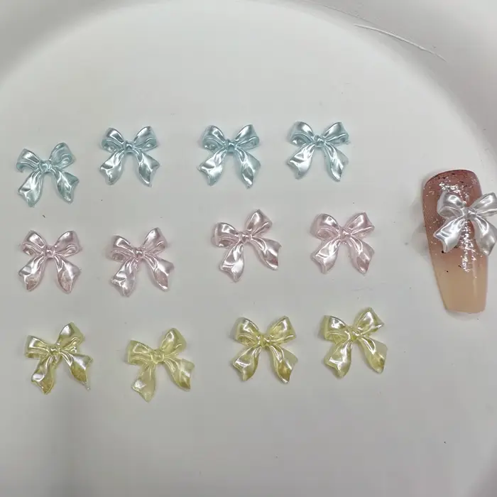 Accessoires de breloques pour ongles avec nœud