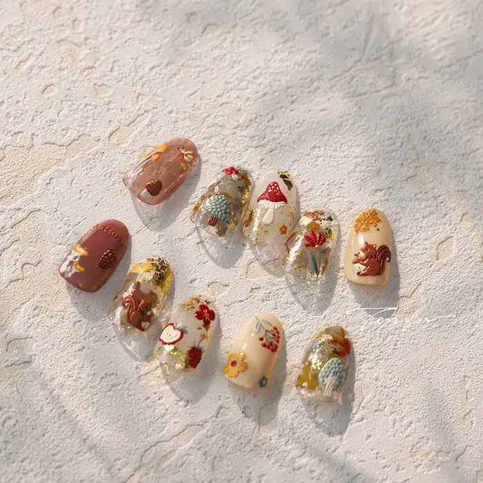 Autocollants pour ongles d'automne 5D