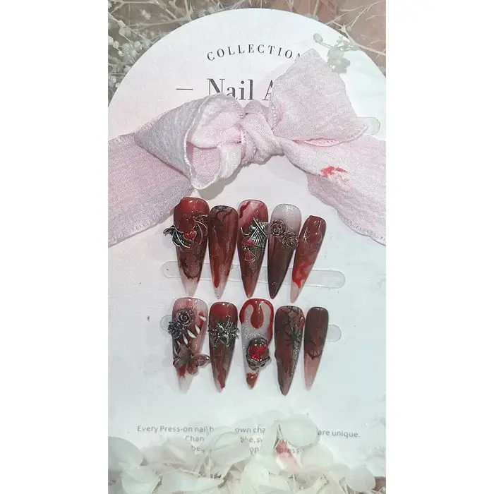 Faux ongles amovibles faits main pour événements d'Halloween