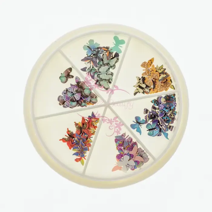 Décorations DIY pour manucure : Papillons colorés de style japonais en pâte de bois simulée pour nai
