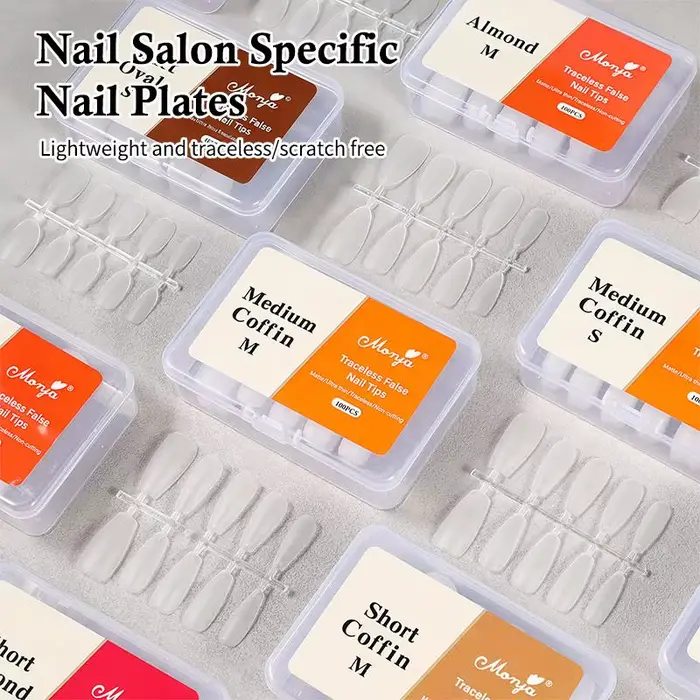 100 faux ongles en gel souple à presser