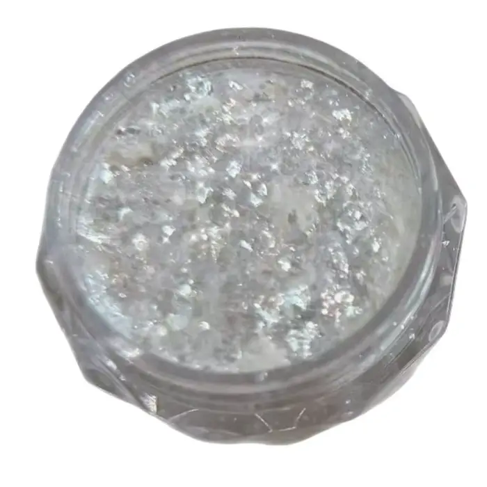 Poudre de neige pour nail art, flocons d'opale ultra-fins, paillettes fines argentées transparentes