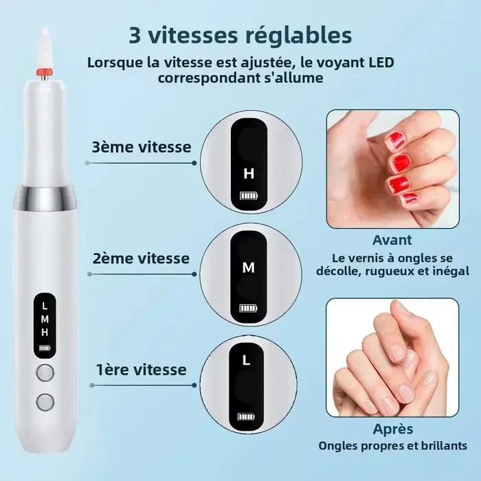 Perceuse à ongles électrique – Outil professionnel de manucure/pommisme pour le limage