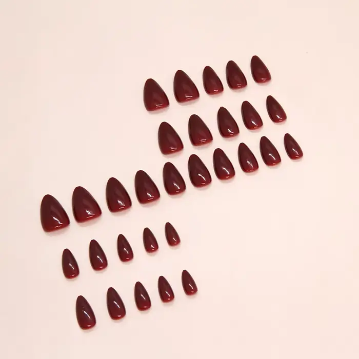 Rouge cerise 24 pièces presse sur ongles rose dégradé faux