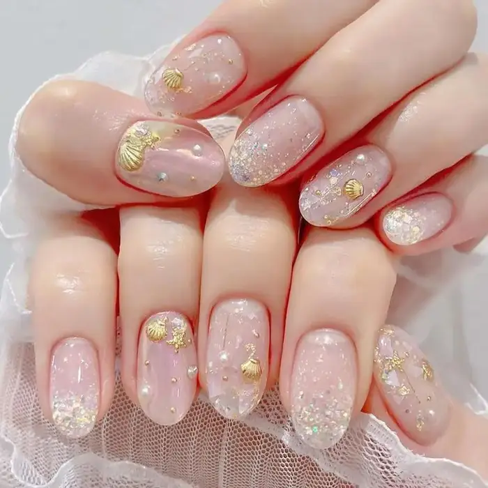 Perles 3D pour nail art sur le thème de l'été, étoiles de mer brillantes, coquillages, perles, breloques pour la décoration quotidienne des ongles des filles, DIY