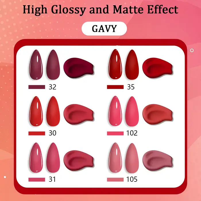 Kit de démarrage de vernis gel GAVY 6 pièces - Ensemble de vernis à ongles permanent brillant, adapté à la manucure DIY, printemps-été