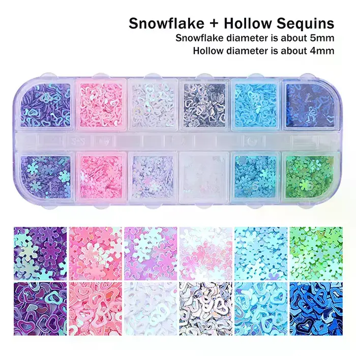 Holographique doux amour coeur Nail Art paillettes
