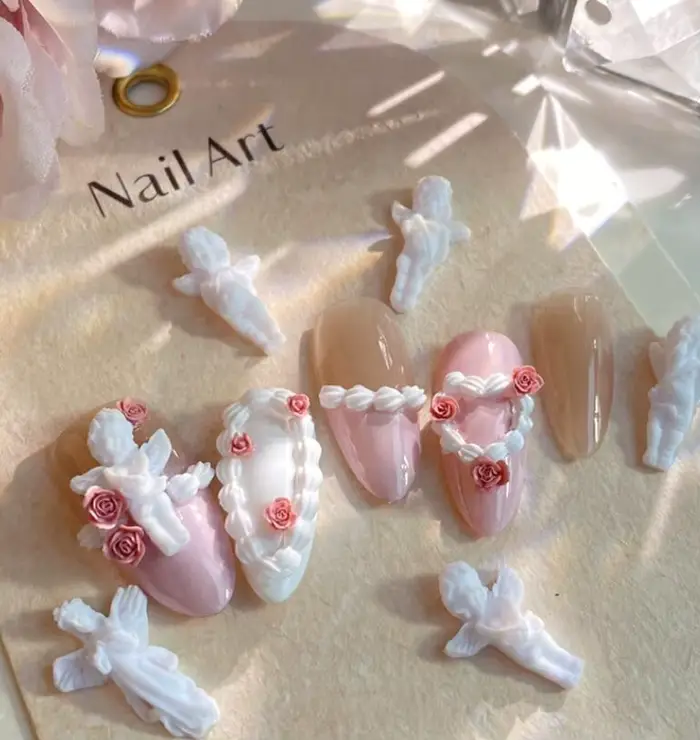 Moule à ongles 3D en Silicone, 6 styles, gâteau crème, sculpture, bricolage, Design, Nail Art, décor