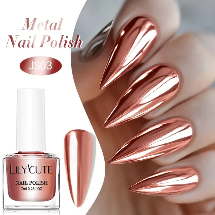 LILYCUTE 7ml miroir métallique Vernis à ongles pas besoin de lampe UV LED fournitures