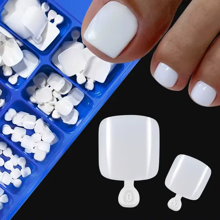 100 pièces classique blanc faux ongles court carré couverture complète presse sur l'ongle artificiel