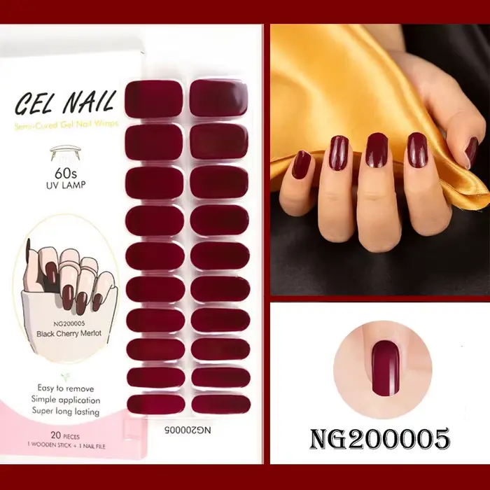 Autocollant pour ongles en gel semi-durci pour manucure