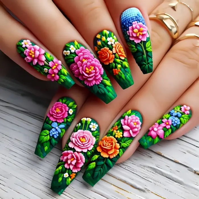 Sky Ocean – faux ongles avec autocollant en gelée