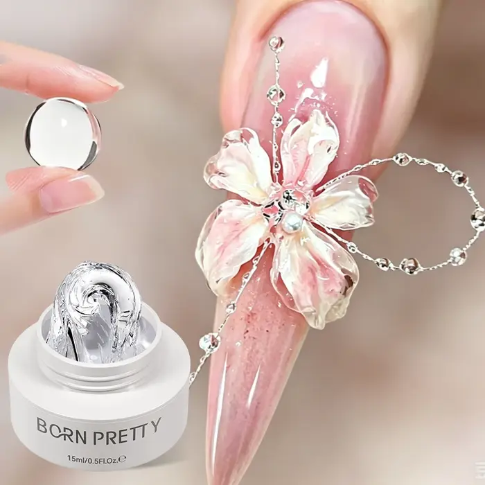 BORN PRETTY 15ml antiadhésif Extension de main Gel vernis à ongles sculpture fleur Nail Art façonnage solide acrylique