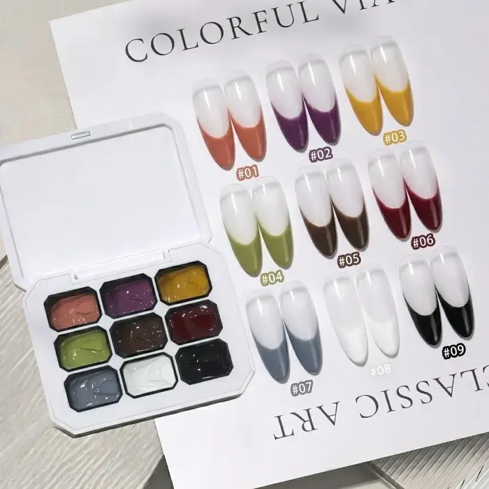 Vernis à ongles en gel solide 9 couleurs