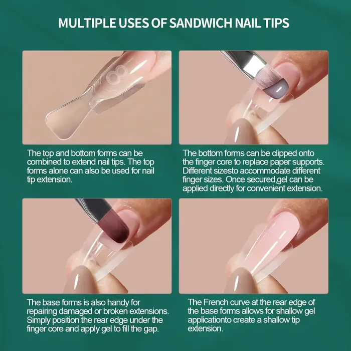 Kit de formes à ongles doubles Nailpop courtes ovales