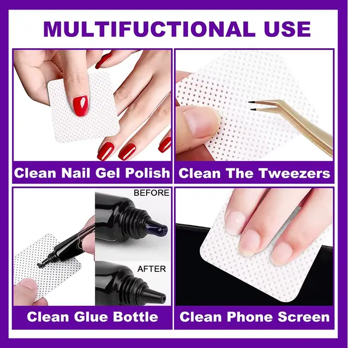 Lingettes pour ongles non pelucheuses, 300/200/100 pièces, fournitures pour ongles, dissolvant de ve