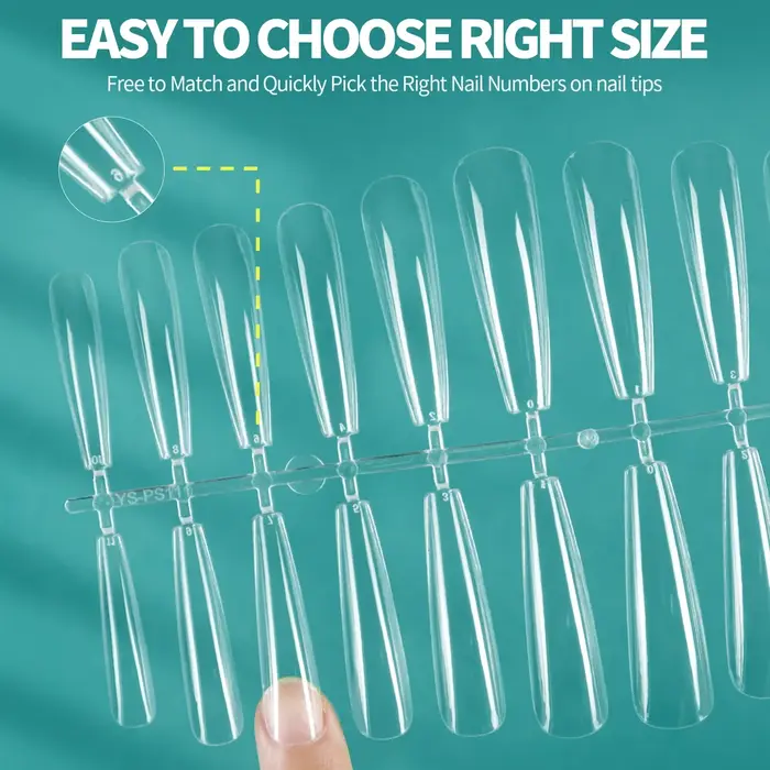 Nailpop XXL cercueil ongles conseils couverture complète Extra Long acrylique système d'extension clair artificiel faux
