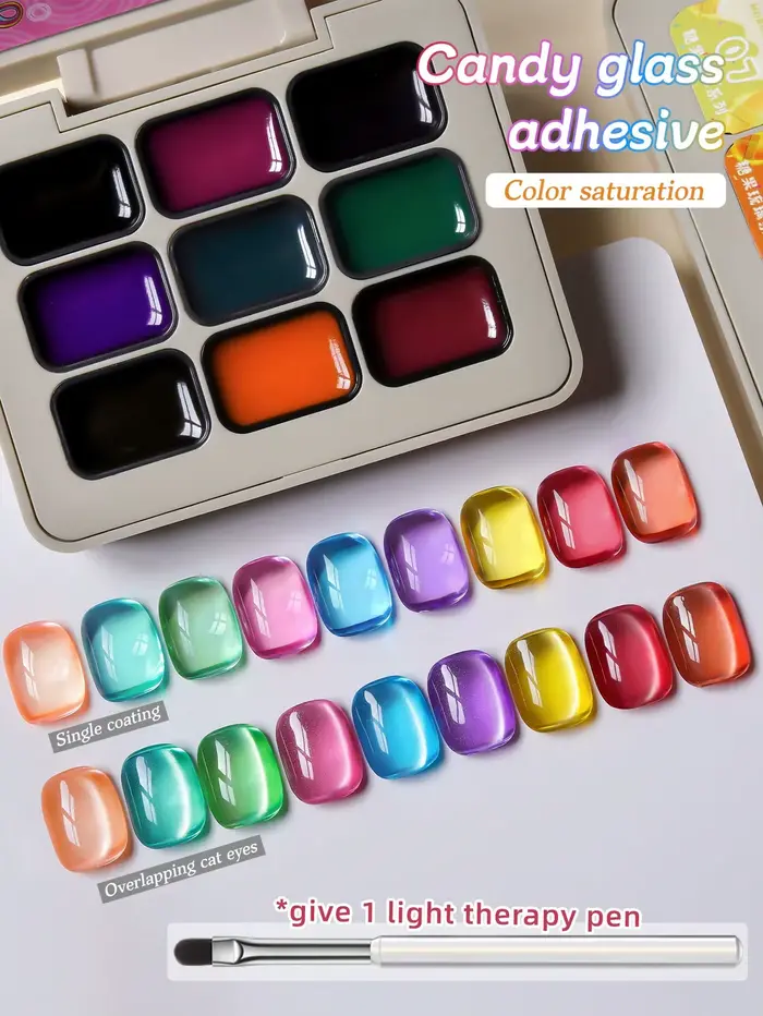 Ensemble de 9 pièces de vernis à ongles de couleur d'art d'ongle de printemps 2025