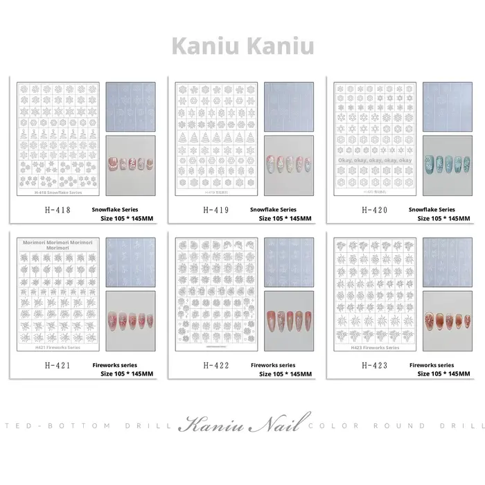 Kaniu 1/3/6 pièces manucure hiver nouvel an noël ongles autocollants décoration blanc paillettes neige