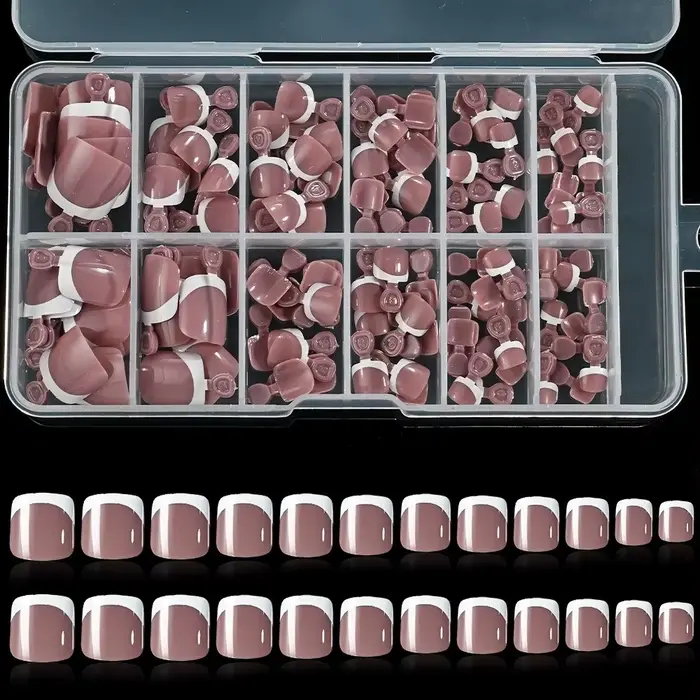 Lot de 120 faux ongles de luxe chic à bout français