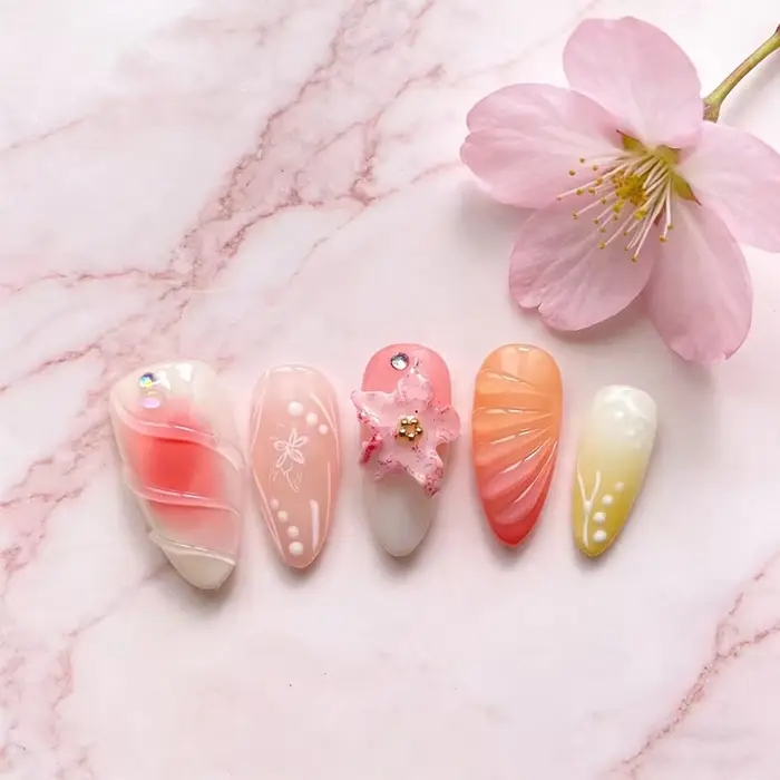 10 faux ongles press-on faits main
